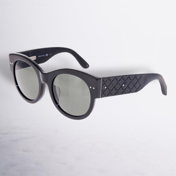 Bottega Veneta Intrecciato Leather BV0057SK 001 Black Sunglasses Retail: $349